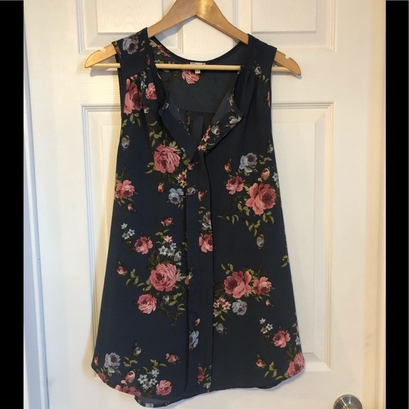 Blue Floral Blouse